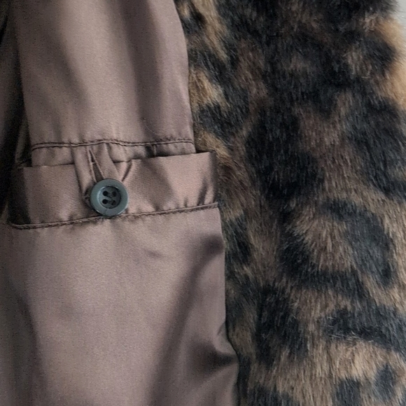 Velvet for Garnet Hill Leopard Print Mob Wife Faux Fur Fully Lined Coat S - Picture 10 of 13
